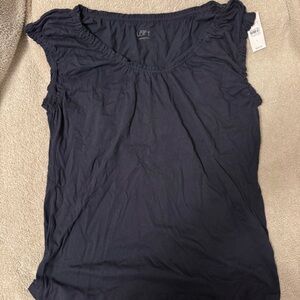 LOFT Navy Cap Sleeve Top